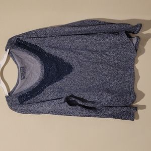 ❤CENTRAL PARK LACE TRIM SWEATER/SWEATSHIRT, LARGE